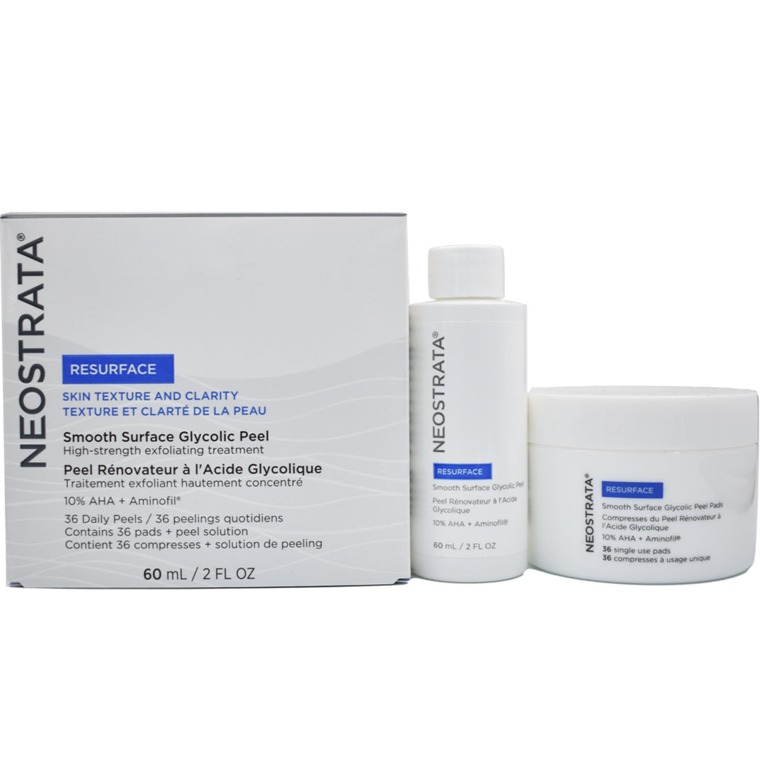 Neostrata Resurface Smooth Surface Glycolic Peel 36 Daily Peels &amp; Solution 2 oz